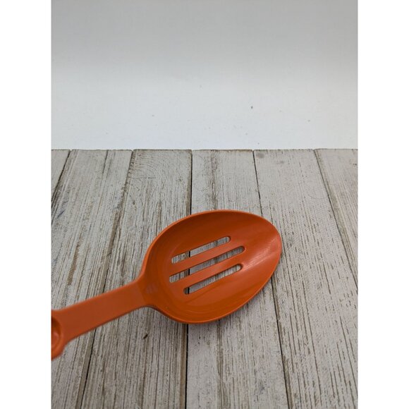 Ekco Slotted Serving Spoon Orange Nylon Plastic 11" Vintage - Picture 8 of 8
